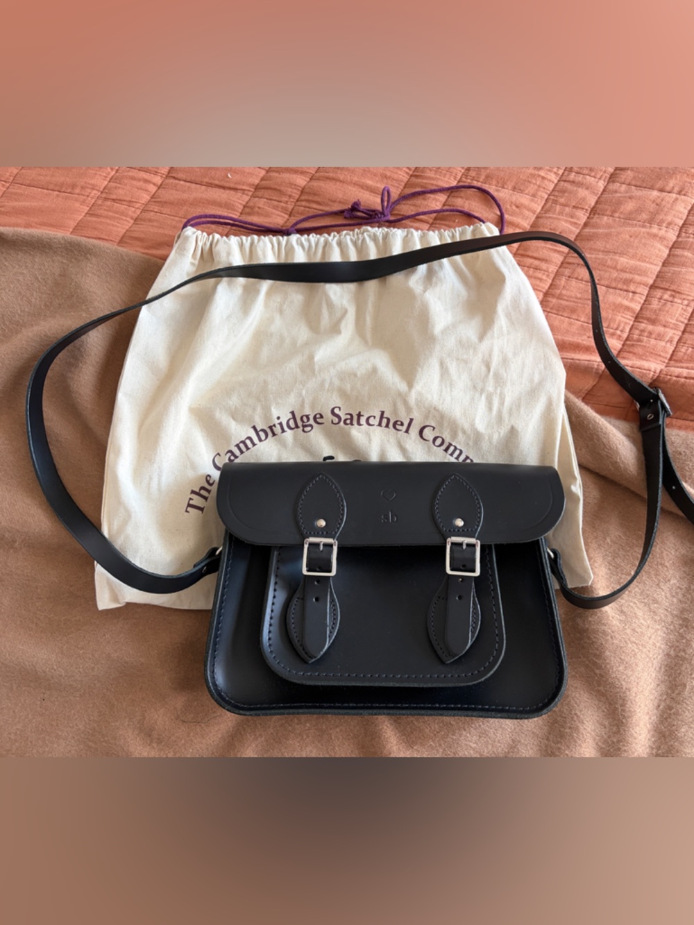 The Cambridge Satchel Company Black Leather 11 inch Satchel with Silver Buckles